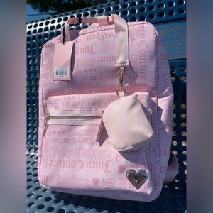 Juicy Couture Backpack,Juicy Couture Light Pink Logo Backpack,school Backpack
